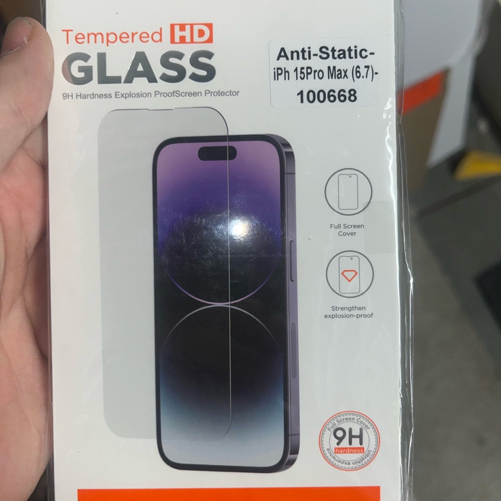 Tempered HD Glass Screen Protector for iPhone 15 Pro Max - Black